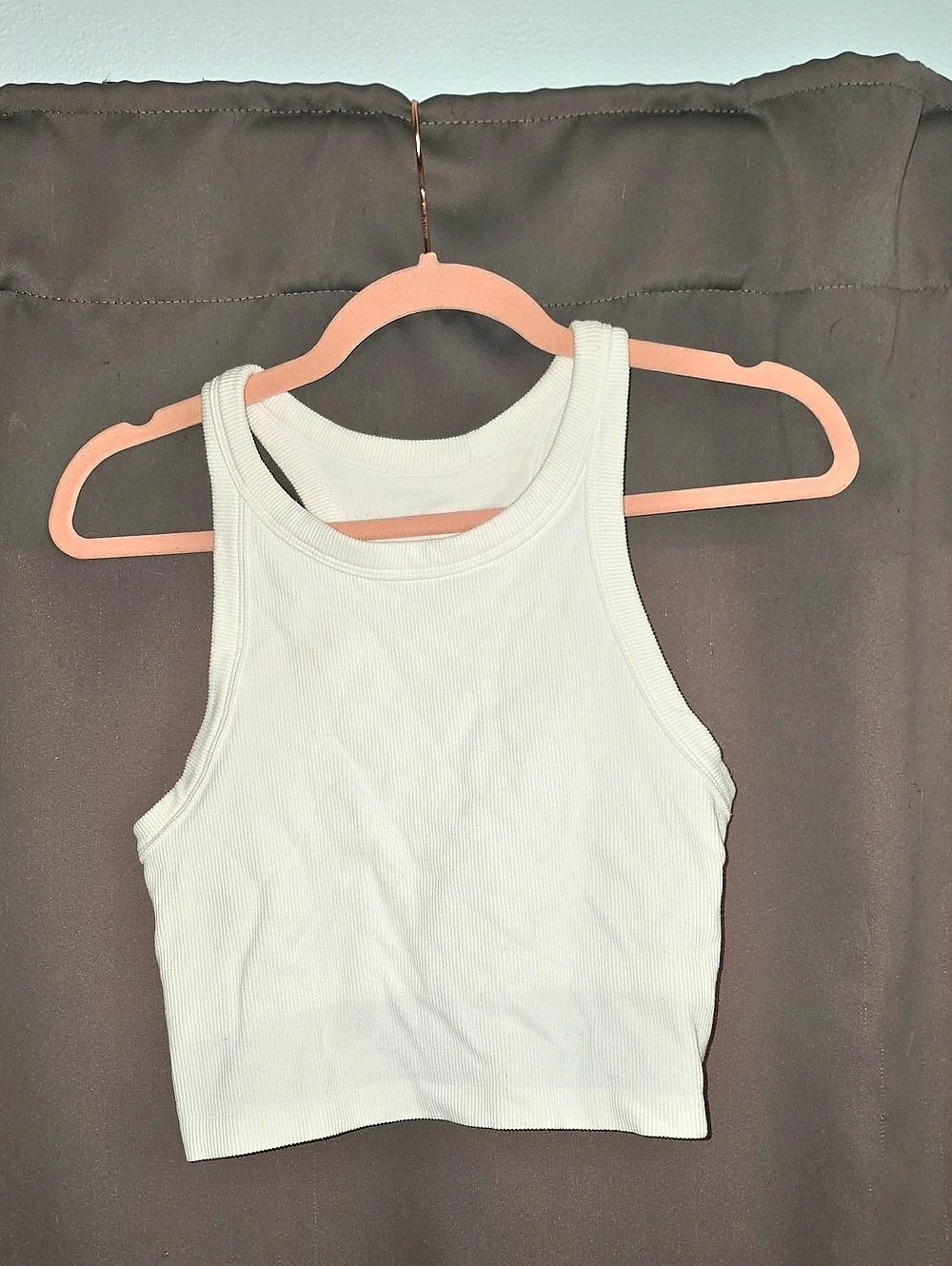 BuffBunny Collection Ribbed Crop Tank in Green XL Like New